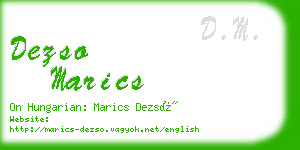 dezso marics business card